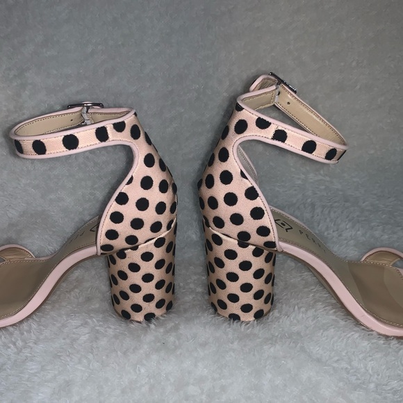 Katy Perry Clara block heel sandals, nude (pink-ish) with brown polka dots - Picture 4 of 7